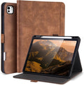 Handmade Case for iPad Pro 13 Inch (M5/M4) 2025/2024 with Pencil Holder Pocket,Magnetic Closure,Auto Sleep/Wake,Vegan Leather Folio Protective Cover,Multi Angles Stand,Dark Brown