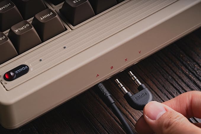8Bitdo Retro Mechanical Keyboard, Hot Switchable Bluetooth/2.4G Gaming Keyboard with 87 Keys, Double Super Key and Super Stick for Windows and Android - ISO UK Layout - C64 Edition