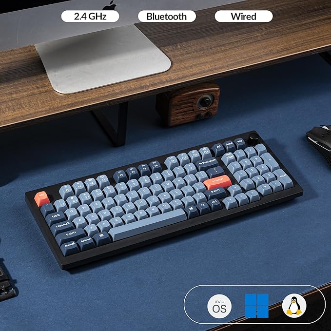 Keychron V5 Max Custom Wireless Mechanical Gaming Keyboard with Number Pad, 96% Layout QMK/VIA 2.4 GHz/Bluetooth 5.1/Wired, RGB Backlit Hot-Swappable Gateron Banana Switch for Mac Windows Linux