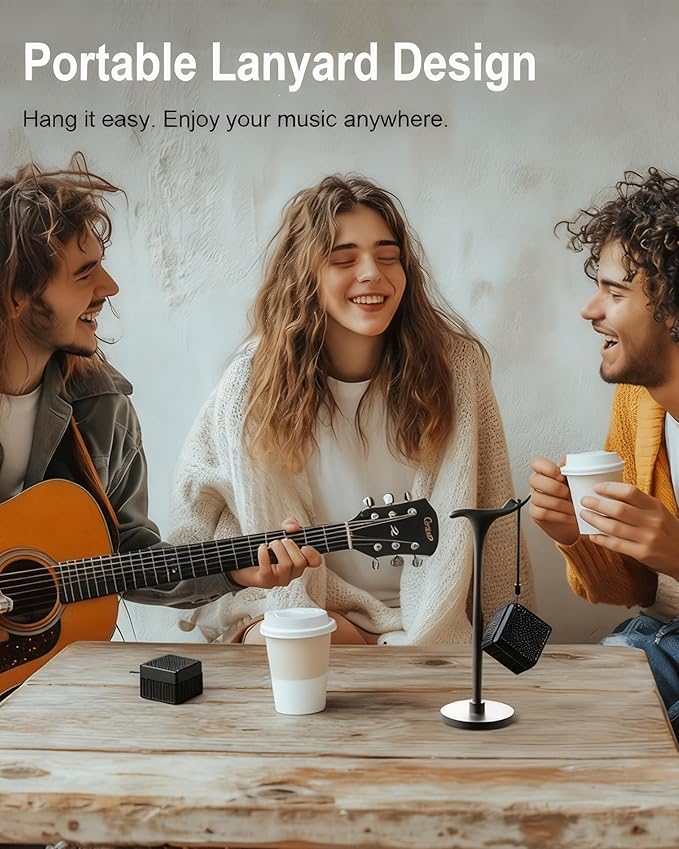 Portable Bluetooth Speakers Wireless, IPX6 Waterproof & Dustproof Small Portable Speaker, High Loud Stereo Sound, Built-in Mic, TWS Pairing, with Storage Box, Easy for Carry/Outdoor/Travel (Black)