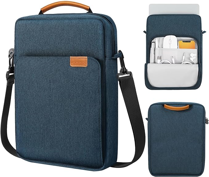 MoKo 13.3-14 Inch Laptop Sleeve Bag Fits Mac Neo 13-inch A18 Pro, Mac Pro 13.3" M2 2022/M5/M5 Pro/M5 Max 14.2" 2026, Mac Air 13.6" M5 2026, Handle Carrying Case with Shoulder Strap, Indigo