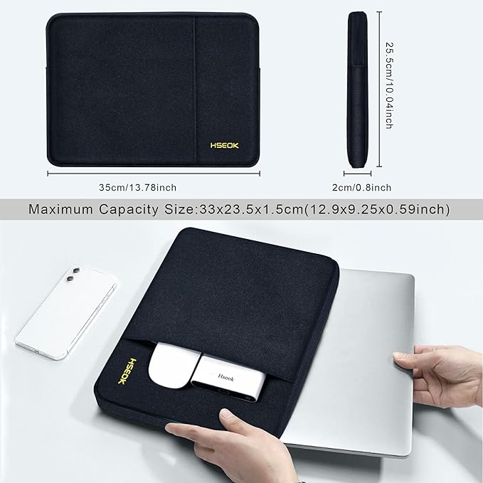 Hseok Laptop Case 13.3-14 Inch Sleeve, Water-Resistant Computer Bag Compatible with MacBook Neo/Pro 14" M5/M4/M3/M2/M1 and All 13.3" Mac Air/Pro, XPS 14 and Most Popular 13.3"-14" Notebook，B01K01