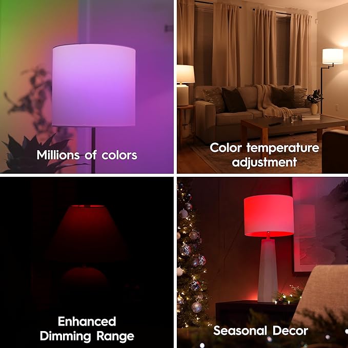 Cync GE Direct Connect A21 Smart LED Light Bulbs, Color Changing Smart Lights, Matter Compatible, Compatible with Alexa and Google Home (2 Pack)