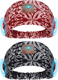 2-Pack Sleeping Headphones, Ultra-Thin HD Stereo Speaker, Bluetooth Headband for Sports, Workouts, Insomnia, Yoga, Air Travel, Meditation - Pattern Black&Pattern Red