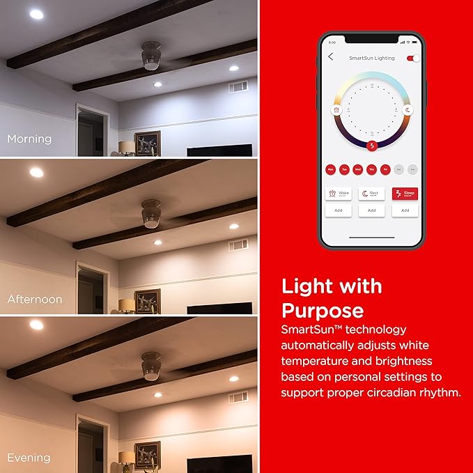 UltraPro Wi-Fi LED Smart Light Bulb, BR30, 65W Equivalent, White Select Tunable 2700K - 6500K, Full-Range Dimmability, 2.4GHz Router Required, Circadian Rhythm, Easy-to-Use App, 4 Pack, 51457