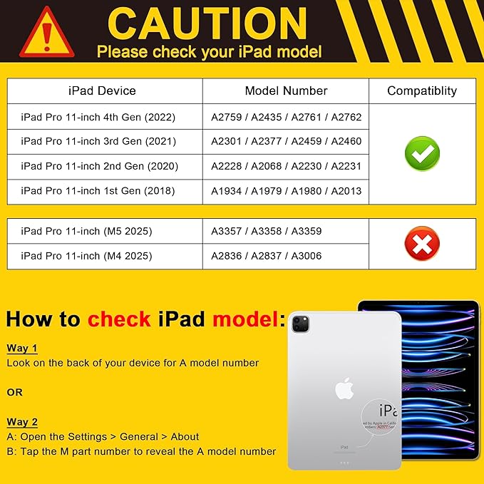 DONGKE Case for 2022/2021/2020/2018 iPad Pro 11 inch Gen 4/3/2/1 - Slim Protective Case - Built in Pencil Holder Support Charging - Trifold Stand & Sleep/Wake Cover- Bear