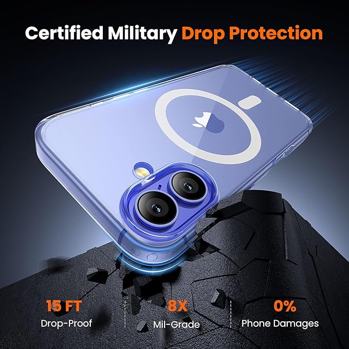 toushion 3 in 1 for iPhone 16 Plus Case Clear | with MagSafe,Screen Protector *1 & Camera Lens Protector*1, Military-Grade Protection