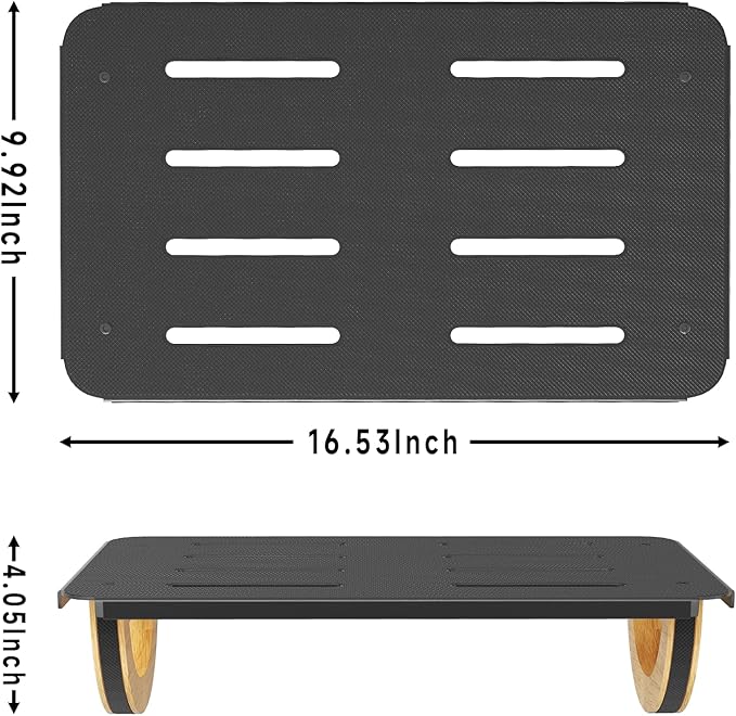STWWO Ergonomic Rocking Foot Rest for Office, Wooden Footrest for Posture Support & Blood Circulation, Under Desk Chair Foot Rest Metal for Relieve Back, Lumbar Pain