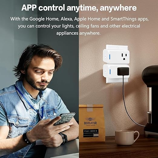Jinvoo Matter Smart Plug, Smart Socket, Alexa Plug, 100% Privacy Protection, Compatible with Apple Home, Alexa, Google, SmartThingss, 4 Packs