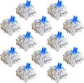 Zhouwang 72PCS Crystal Blue Clicky Mechanical Keyboard Switches,3-Pin Hot-Swappable Pre-Lubricated Switch with 2 Kailh Switches,Crisp Click Sound,for Gaming Keyboards & 3D Print Accessories