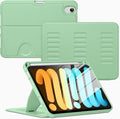 VIKESI Case for iPad mini 7 (A17 Pro) and iPad mini 6,Multiple Angles Magnetic Stand Cover,Shockproof Soft Back,Pencil Holder,and Auto Sleep/Wake,Matcha