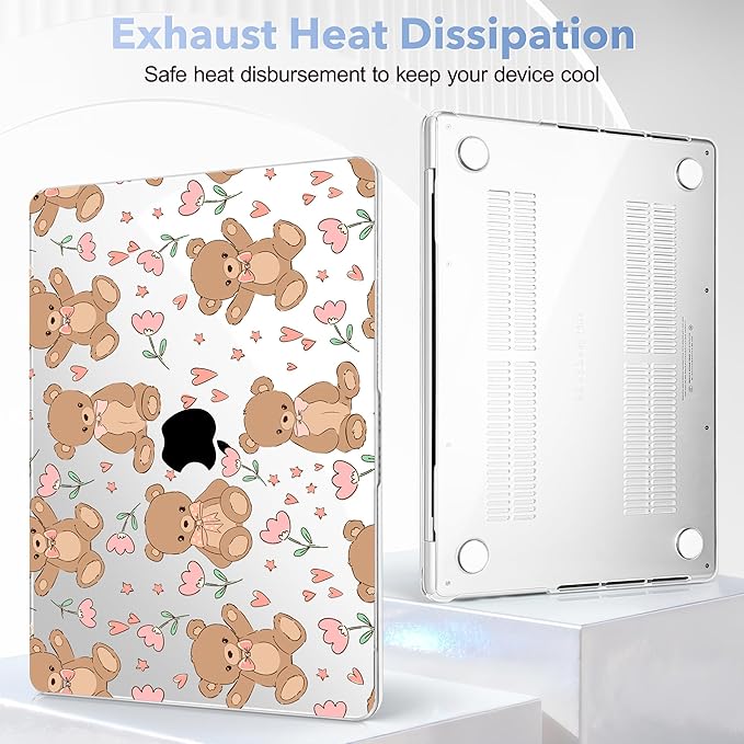 May Chen for 2026 MacBook Pro 14-inch M5 M4 M3 M2 M1 Pro/Max Chip, Release 2026 2025-2021, Model A3427 A3426 A3434 A3112 A3401 A3185, Plastic Hard Shell with Keyboard Cover, Cute Teddy Bear