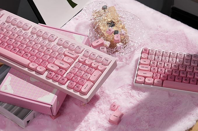 ZORNHER ZH980 Foundation Mechanical Keyboard,95% Pink Creamy Keyboard with Number Pad,Cute Jelly MOA Profile Keycaps,Creamy Sounding Linear Switches,Hot-Swappable,RGB Backlit