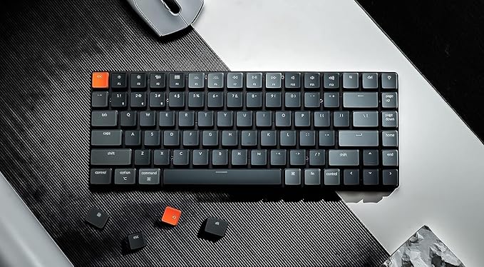 Keychron K3 Version 2, 75% Layout 84 Keys Ultra-Slim Wireless Bluetooth/USB Wired Mechanical Keyboard with RGB Backlit, Hot-Swappable Low-Profile Keychron Optical Brown Switch for Mac Windows