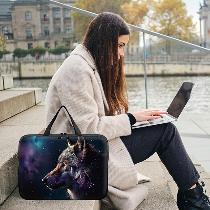 Laptop Sleeve Case Bag 13 inch, Magic Wolf Slim Carrying Case Durable Handbag Travel Laptop Bag for 13 inch MacBook Air M3/M2/Pro M2/ 13" iPad Pro/Air M4/M2 2024