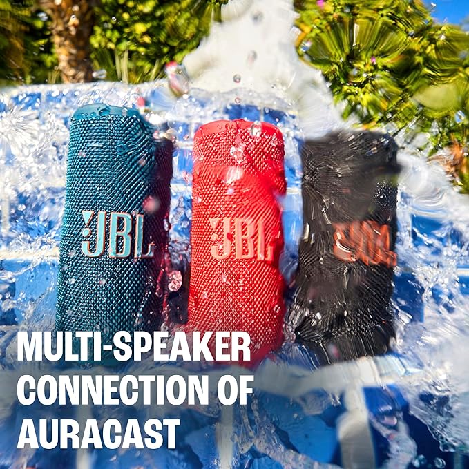 JBL Grip - Compact Bluetooth Speaker with Bold Pro Sound and Ambient Light, up to 14 Hours of Playtime, Water, Dust and Drop-Proof (IP68), & Multi-Speaker Connection with Auracast™ (Teal)