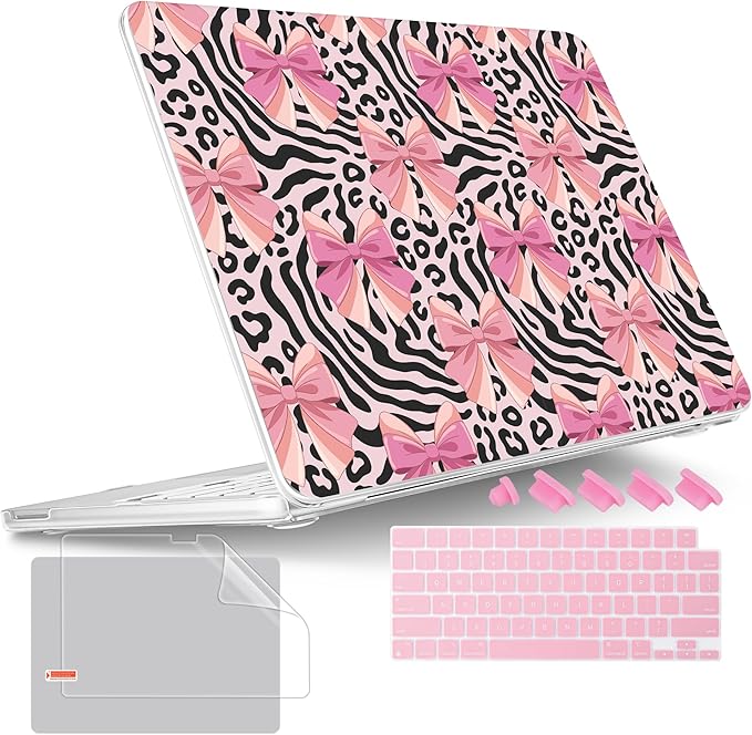 Tuiklol for 2026 MacBook Neo 13 Inch A18 Pro Chip Case, (Model A3404) Anti-Scratch Anti-Drop Slim Hard PC Shell Case with Shockproof Protective MacBook Neo Laptop Cover, Grid Bow