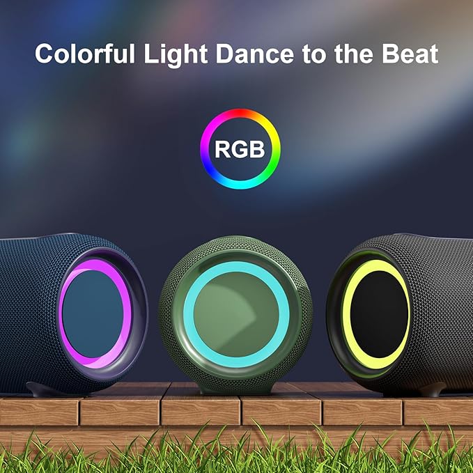 Passau Portable Bluetooth Speakers Loud 40W Peak Stereo Sound, Passive Radiators-Deep Bass, All Day Playtime, Adjustable Strap, BT5.3, IPX5 Wireless Speaker RGB Lights for Indoor Outdoor