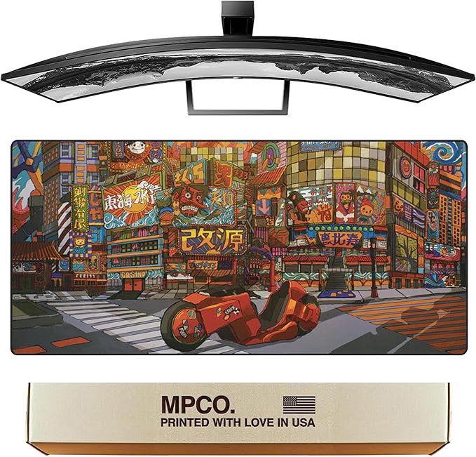 MPCO. Original Large Gaming Desk Mat – 36" x 17" Duraglyde Masterpiece Machinami Full Desk Mouse Pad for Smooth Precision – Non-Slip, Washable Extra-Large PC Mouse Pad for Gaming Sessions