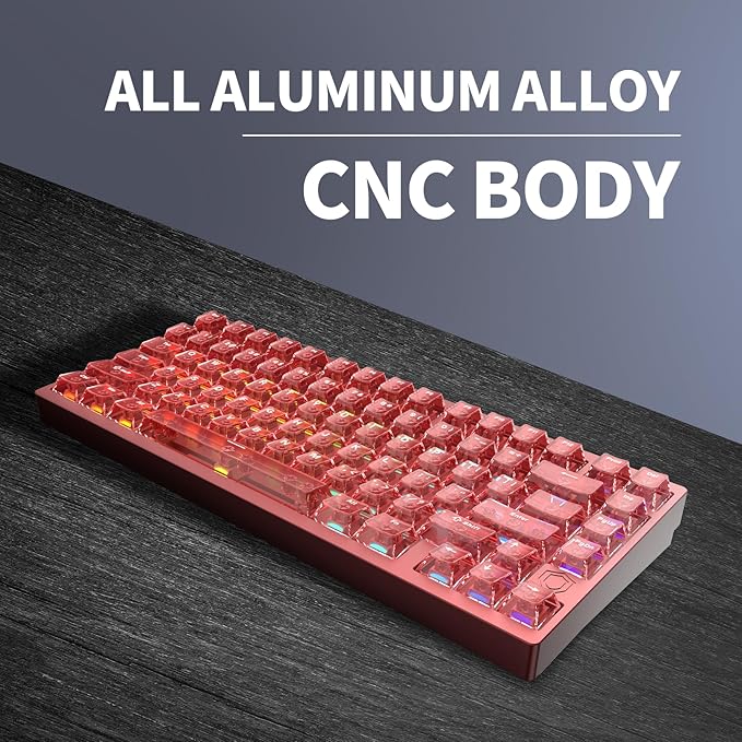 IROK MG75PRO 81 Keys Wired Magnetic Switch Mechanical Keyboard, Hall Effect, 8KHZ/ARGB/CNC Aluminum, Gasket Structure Gaming Keyboard(Red)