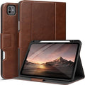 auaua Case for iPad Pro 13 Inch (M5/M4) 2025/2024, with Pencil Holder and Pocket, Multiple Viewing Angles, Magnetic Closure, Auto Sleep/Wake (Brown)
