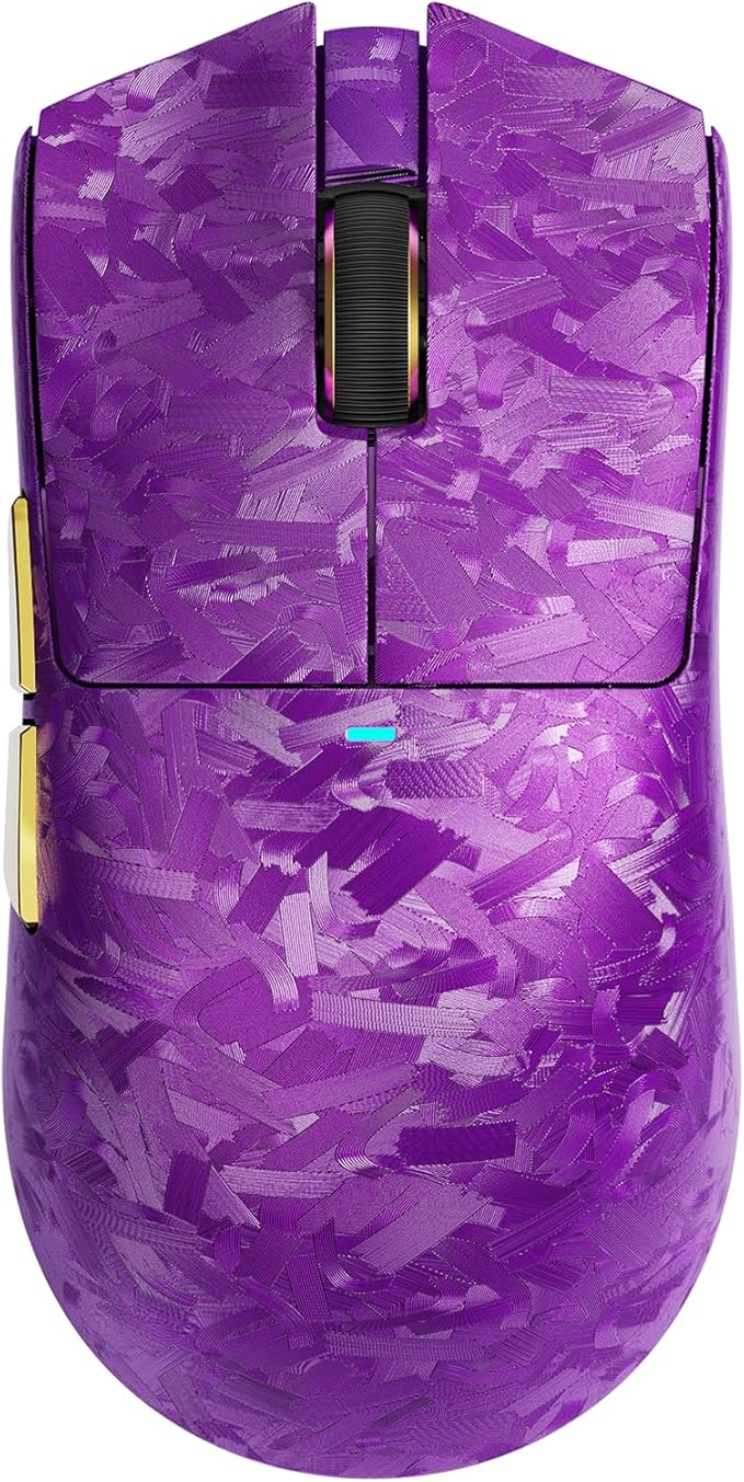 ATTACK SHARK X11 Ultra 8K Carbon Fiber Wireless Gaming Mouse,Nordic 54L15 MCU,PAW3950MAX Sensor,59g Superlight,42000 DPI,BT/2.4Ghz/Wired Mouse with 100 Million Clicks,Programmable for Pc/Mac,Purple