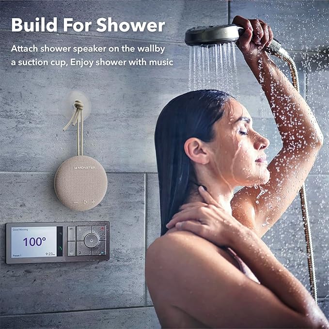 Monster Bluetooth Speaker, IPX8 Shower Speaker Waterproof, Bluetooth 5.4 with Loud HD Sound and Robust Bass, Extra Long Playtime Punchy, for Home, Beaches Portable Wireless Outdoor Speakers