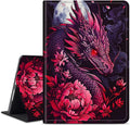 for Amazon Kindle Fire Max 11 (13th Generation, 2023 Release) 11" Tablet Case, Slim Kickstand Stand Leather Smart Cover with Auto Wake/Sleep, Pink Flower Dragon