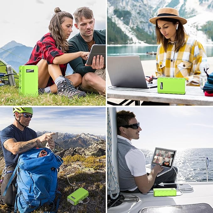 powkey Portable Power Station with AC Outlet, 65W/110V External Battery Pack 24000mAh/88.8Wh Power Pack, Portable Power Source Supply Backup for Outdoor Tent Camping Home Office