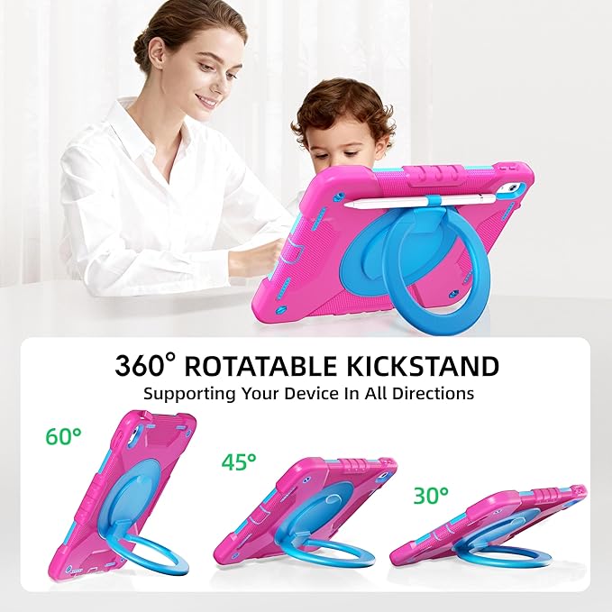 Andnary Case for iPad (A16) 11th Generation 11 inch 2025/10th Generation 10.9 inch 2022 (Rose Red+Blue, Case for iPad (A16) 11th/10th Generation)