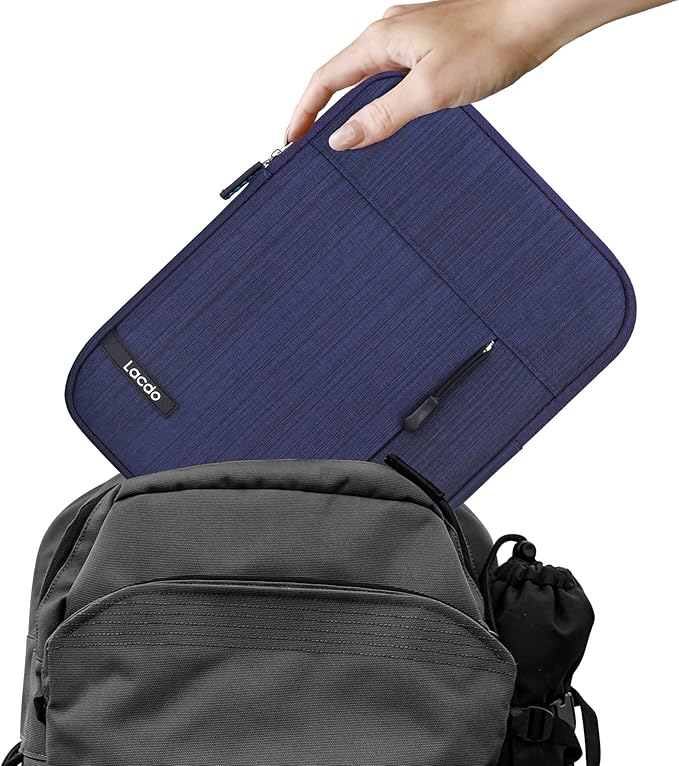 Lacdo Tablet Sleeve Case for 13 inch New iPad Air M4 M3 M2 2026-2024, 13 inch iPad Pro M5 M4, 12.9 inch iPad Pro with Magic Keyboard and Smart Keyboard Folio, iPad Sleeve 13 inch Protective Bag, Blue