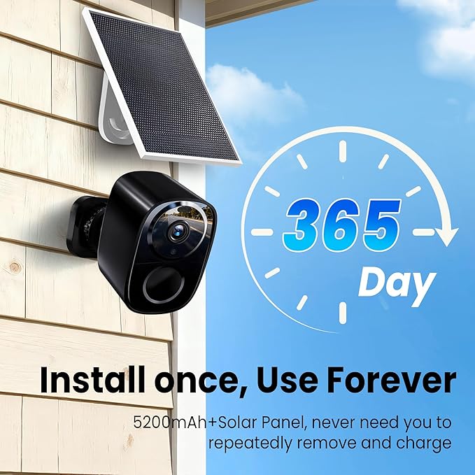 realhide 2026 Upgraded 2K Wireless Outdoor Security Cameras with Solar Panels, Free Cloud Storage, AI Motion Detection, Spotlight & Siren Alarm, 2-Way Talk, IP66 Waterproof