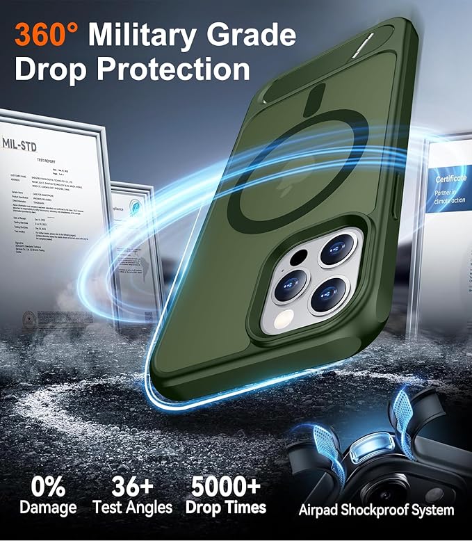 Magnetic Compatible with iPhone 12 Pro Max Case, [Built-in Invisible Kickstand][Compatible with MagSafe][Military Grade Shockproof] Slim Translucent Matte Phone Case for iPhone 12 Pro Max 6.7"