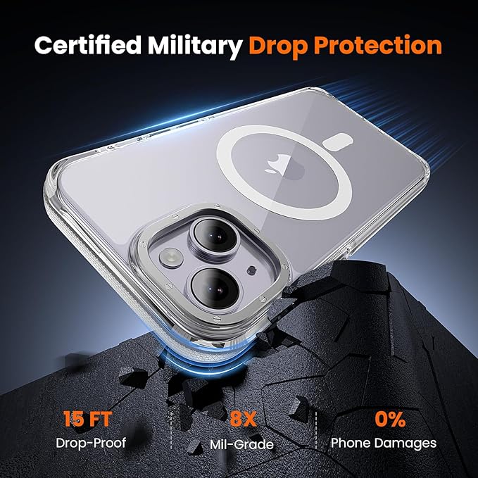toushion 3 in 1 for iPhone 14 Case Clear with MagSafe, Yellowing-Resistant Acrylic Back, Shockproof Guard Corners, Military-Grade Protection for iPhone 14 Phone Case 6.1 inch Clear Bumper