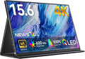 Newsoul 15.6" 4K QLED Portable Monitor, UHD 3840x2400 600 Nits 100% AdobeRGB, USB-C HDMI HDR FreeSync, Second Screen for Laptop MacBook PC Game Consoles, VESA Mountable Travel Monitor with Speakers