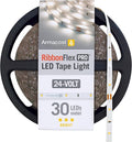 Armacost Lighting RibbonFlex Pro 24V White LED Strip Lights 30 LED/m, 3000K, 65.6 ft 144260