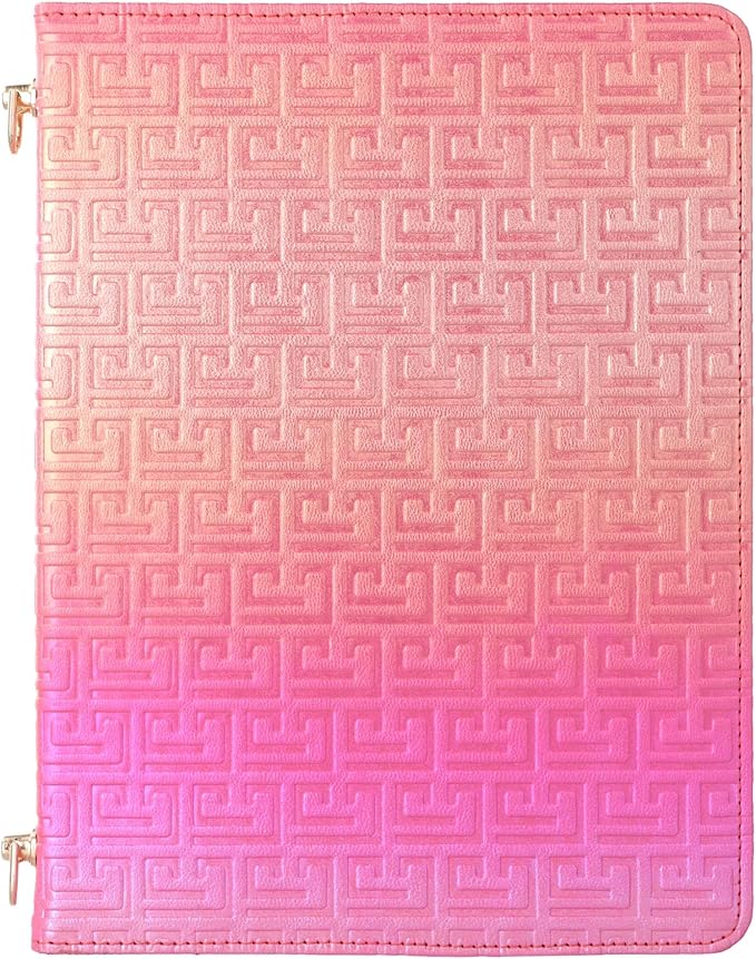 Shiny Case for iPad mini 7 2024/Mini 6th Gen Handbag Case, Techcircle Iridescent PU Leather Folio Envelope Pocket Stand Cover with Hand Strap+Shoulder Strap+Pencil Holder+Card Slots, Shiny Rose Pink