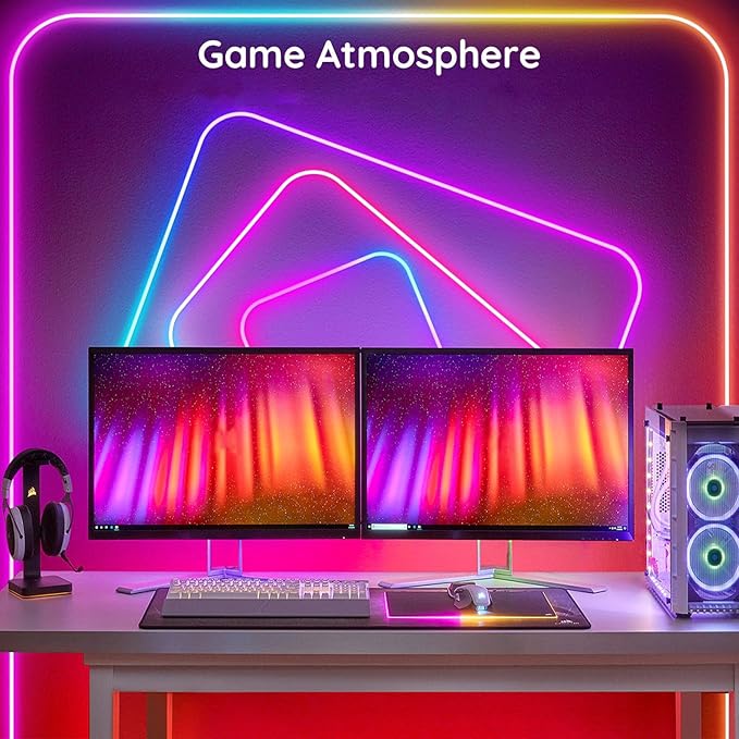 16.4FT RGB Neon Light Strip, 5V USB Led Strip Lights with Touch Controller, Flexible Neon Rope Lights for Bedroom, Party, Home Decor
