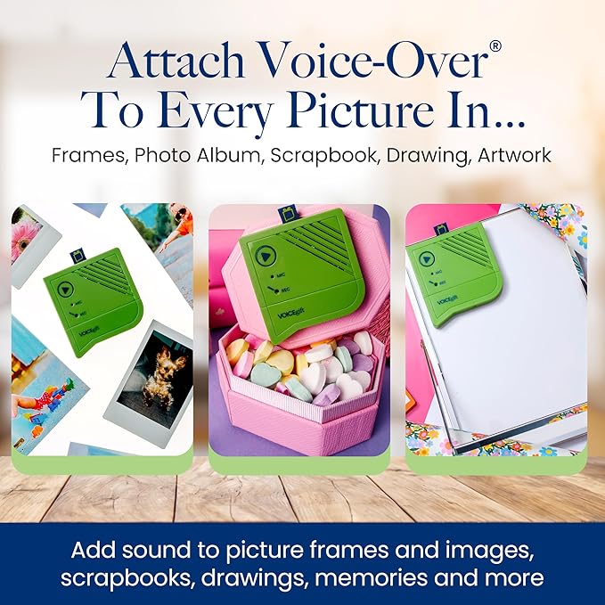 Voicegift Voice-Over® Mini Voice Recorder for Picture Frame, Mini Voice Recorder with Playback Audio & Digital Recorder for Picture Frame - Customizable Sound Gifting & Crafting