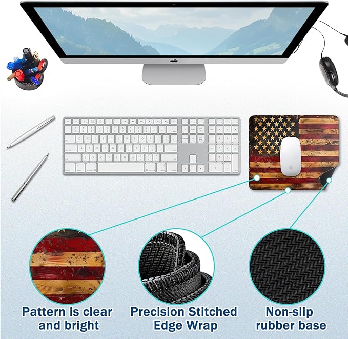 Mouse Pad for Gaming & Office - (11.8"×9.8") Small Desk Mat with Smooth Surface and Stylish Design for PC, Home Office Decor and Work