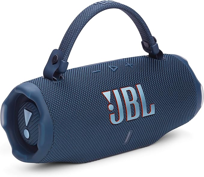JBL Charge 6 - Portable Waterproof & Drop-Proof Bluetooth Speaker, Bold JBL Pro Sound with AI Sound Boost, 28Hrs of Playtime, Built-in powerbank & Comes with a Sturdy/Removable Carrying Strap (Blue)