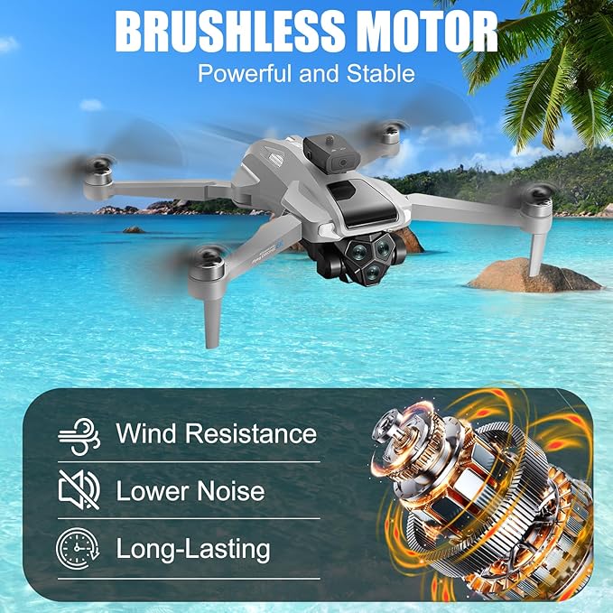 OBEST 5G GPS Drones with Camera for Adults 4K Professional, Drones with 4.5-Inch HD Screen Brushless Motor, Auto Return, Follow Me, One Key Start, Foldable RC Quadcopter for Beginners