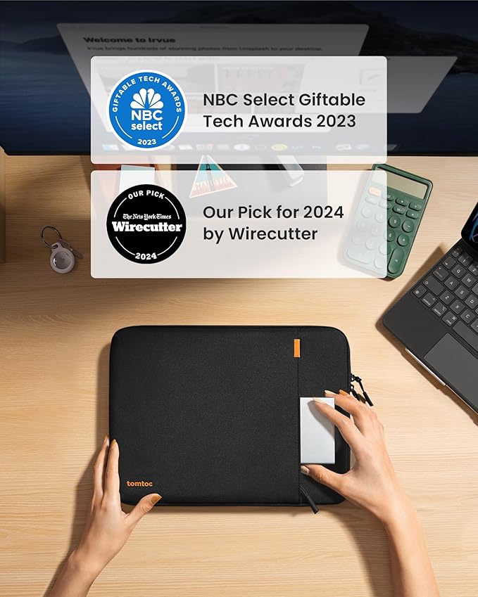 tomtoc 360° Protective Tablet Sleeve for 2026 iPad Air 11-inch (M4/M3/M2), iPad Pro 11-inch (M5/M4/4th/3rd/2nd/1st Gen) with Magic Keyboard/Smart Keyboard Folio, 11" iPad Water-Resistant Tablet Case