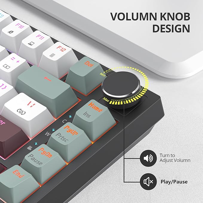 Mist 75% Wired Gaming Keyboard - Hot Swappable, Gasket Mount, Red Switch, RGB Backlit 82-Key TKL Mechanical Keyboard, NKRO for PC/Laptop Windows Gamers