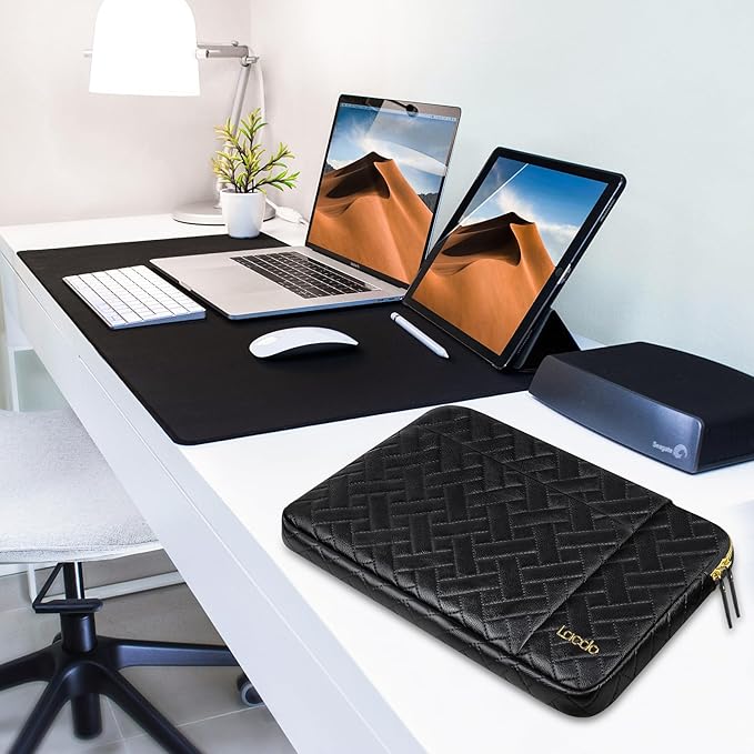 Lacdo Laptop Sleeve Case for 16 inch New MacBook Pro M5 Pro/Max A3428 A3429 (2026), M4/M3/M2/M1 A3403 A3186 A2991 A2780 A2485 2024-2019 | 15 inch Surface Laptop 7 6 5 4 Computer Bag, Elegant Black