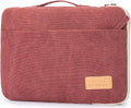 Kinmac 360° Protective Laptop Sleeve Case Bag Cover with Handle for MacBook Air 15 inch, and 15 inch-15.6 inch HP,Lenovo,Dell,ASUS,Acer Notebook Computer (Wine Red Canvas)