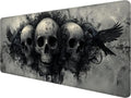 Ghost Skull Fog Desk Pad Mouse Pad Dark Skull Crow XL Mouse Pad Large Mousepad Extended Laptop Keyboard Mat Gaming Desk Pad Mouse Mat 31.5"x11.8" Office Computer Keyboard Laptop Home