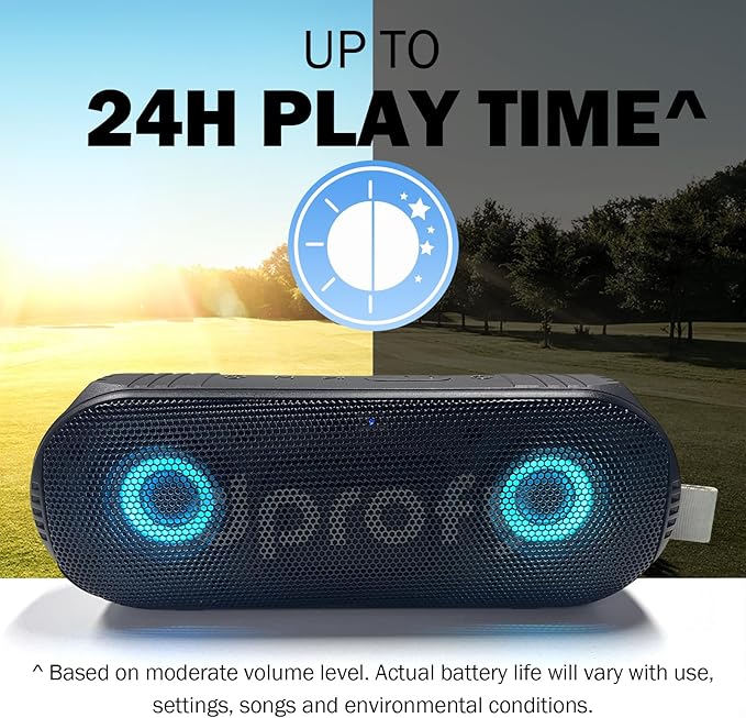 Dprofy New Play 2 Rounds of Golf, 2Pcs Magnetic Bluetooth Golf Speaker Golf Cart Speaker, Stereo Sound Portable Pro Wireless Waterproof Speaker with Rich Bass, Golf Accessories Golf Gifts (with Light)