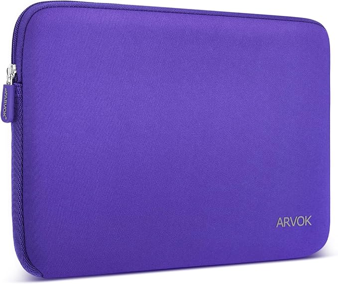 Arvok 11 11.6 12 Inch Laptop Sleeve Case for MacBook Air 12, Water-Resistant Neoprene Notebook Computer Tablet Sleeve, Carrying Bag Cover for Chromebook/HP/Dell/Lenovo/Asus/Acer, Purple