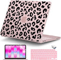 DONGKE for MacBook Neo 13 inch Case 2026 (Model A3404), Artistic Leopard Pattern Ultra Slim Frosted Matte Hard Shell, Anti-Scratch & Fingerprint Resistant Cover, Leopard Blush